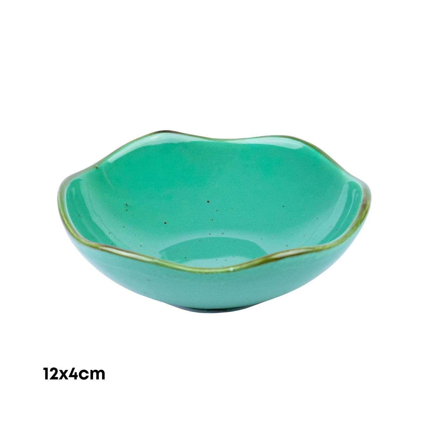 Tigela Ondulada em Cerâmica - Verde Turquesa 12x4cm