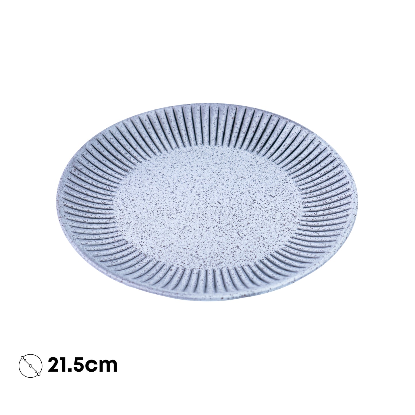 Prato de Cerâmica Azul-Cinza com Linhas Radiantes - 21.5cm