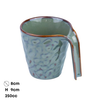 Caneca de Cerâmica com Textura Martelada - Verde Jade 250ml