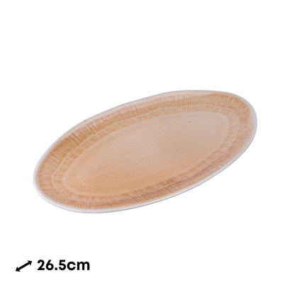 Conjunto de Travessas Ovais de Cerâmica Pastel - 3 Cores (Verde, Pêssego, Lavanda) 26.5cm